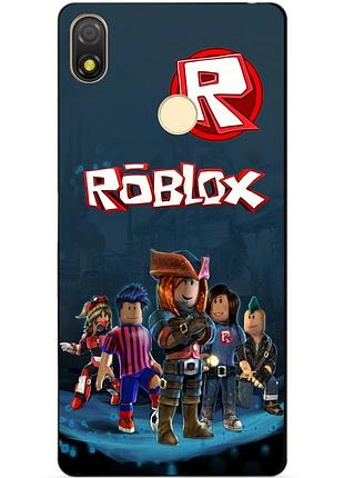 Силиконовый бампер чехол для tecno pop 3 с рисунком roblox