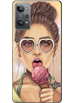 Силиконовый чехол бампер для realme gt2 с рисунком мороженое