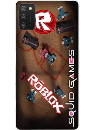 Силиконовый бампер чехол для samsung a02s galaxy a025f roblox игра в кальмара