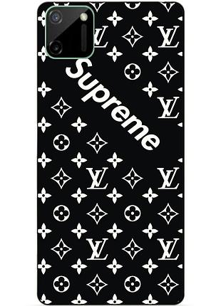 Силиконовый чехол бампер для realme c11 с рисунком supreme