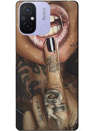 Силиконовый бампер чехол для xiaomi redmi 12c с рисунком swag