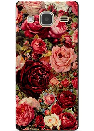 Чехол силиконовый бампер для samsung galaxy j3 j300 с рисунком розы