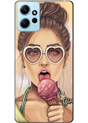 Силіконовий бампер чохол для xiaomi redmi note 12 з малюнком морозиво