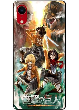 Силиконовый чехол бампер для iphone xr с рисунком атака на титанов attack on titan