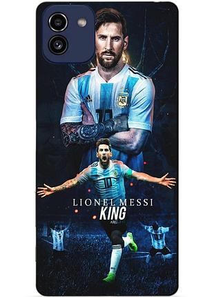 Силиконовый бампер чехол для samsung a03 с картинкой messi аргентина