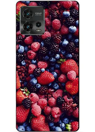 Силіконовий чохол бампер для motorola moto g72 з малюнком ягоди