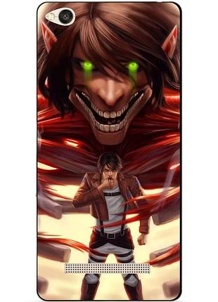 Силиконовый бампер чехол для xiaomi redmi 4a с аниме attack on titan