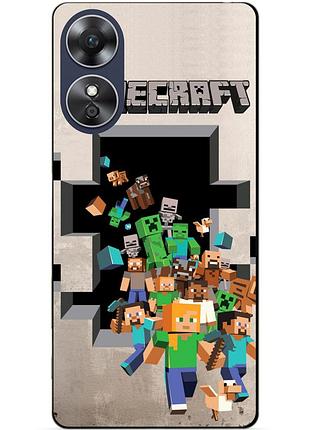 Силіконовий бампер чохол для oppo a17 з картинкою майнкрафт minecraft