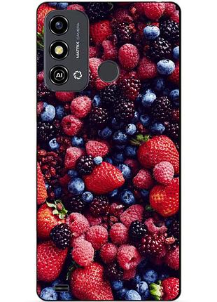 Силіконовий чохол бампер для zte blade a53 з малюнком ягоди