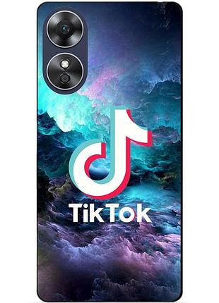 Силіконовий бампер чохол для oppo a17 з малюнком tik tok