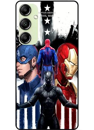 Чехол силиконовый бампер для samsung m52 с рисунком marvel марвел человек паук