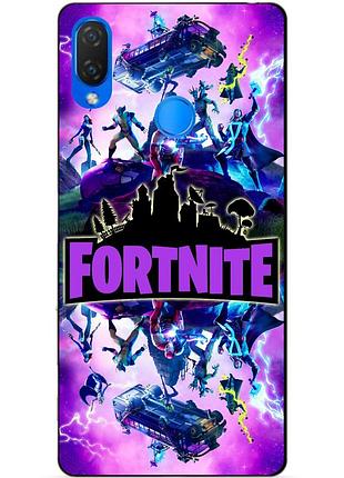 Силіконовий бампер чохол для huawei p smart plus з малюнком fortnite marvel