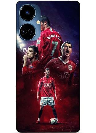 Силіконовий бампер чохол для tecno camon 19/19 pro з малюнком ronaldo mu роналдо