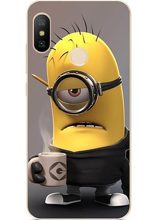 Силіконовий чохол для huawei p20 lite з малюнком міньйон з кави