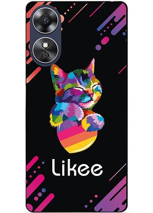 Силіконовий бампер чохол для oppo a17 з малюнком likee