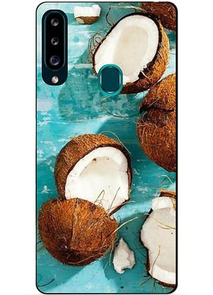 Силіконовий бампер чохол для samsung a20s 2019 galaxy a207f з малюнком кокоси