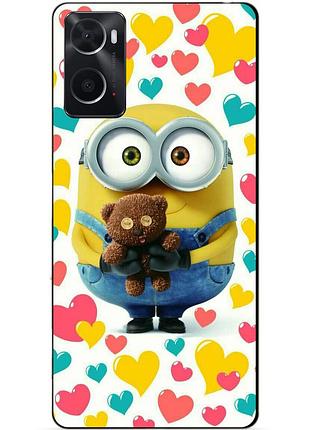 Силиконовый бампер чехол для oppo a76 / a96 с рисунком миньон боб миньоны