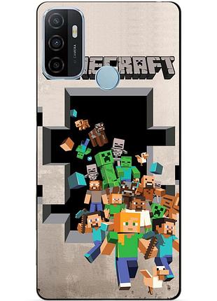 Силіконовий бампер чохол для oppo a53 з грою minecraft
