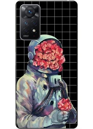 Силиконовий бампер чехол для xiaomi redmi note 11 pro з картинкою скафандр