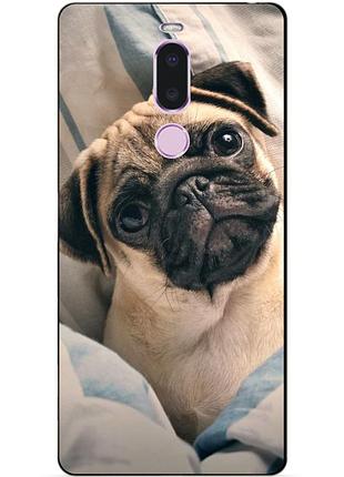 Чехол силиконовый бампер для meizu note 8 с рисунком мопс