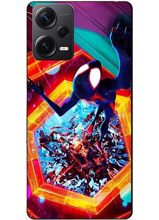 Силиконовый бампер чехол для xiaomi redmi note 12 pro plus с картинкой человек паук spider man