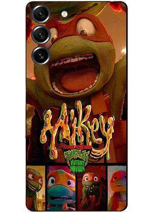 Силиконовый чехол бампер для samsung s21 fe с рисунком майки mikey черепашки ниндзя