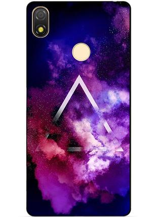 Силиконовый бампер чехол для tecno pop 3 с рисунком космос