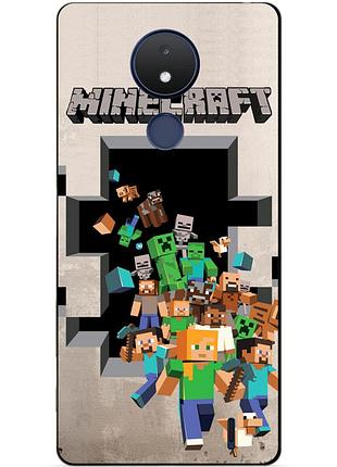 Силиконовый чехол бампер для nokia c21 с картинкой minecraft майнкрафт