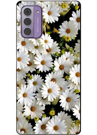 Силиконовый чехол бампер для nokia g42 с рисунком ромашки цветы