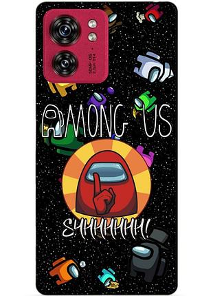 Силиконовый чехол бампер для motorola edge 40 с рисунком among us амонг ас