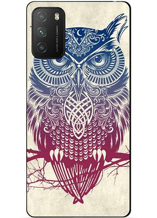 Силіконовий бампер чохол для xiaomi poco m3 з малюнком сова