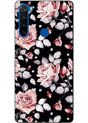 Силіконовий чохол бампер для xiaomi redmi note 8t з малюнком троянди