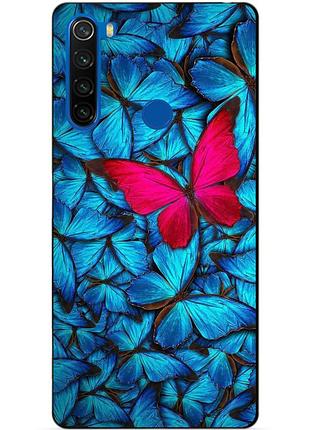 Силиконовый чехол бампер для xiaomi redmi note 8t с рисунком бабочки