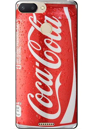 Силиконовый бампер чехол для xiaomi redmi 6 с рисунком coca-cola