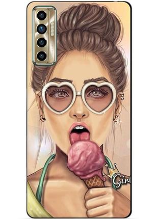Силіконовий бампер чохол для tecno camon 17p з малюнком морозиво