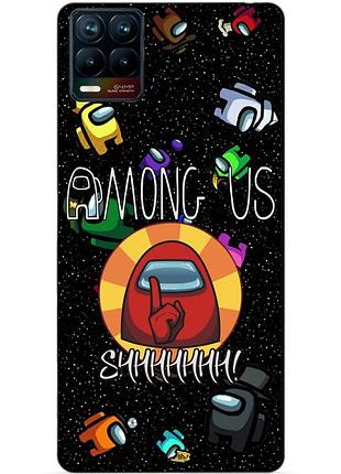 Силиконовый чехол бампер для realme 8 / 8 pro с рисунком among us