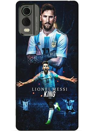 Силиконовый чехол бампер для nokia c32 с рисунком messi аргентина месси