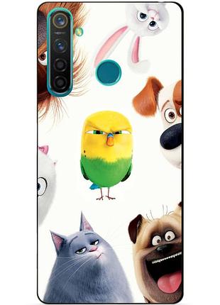 Силиконовый чехол бампер для realme 5 pro с рисунком тайная жизнь домашних животных