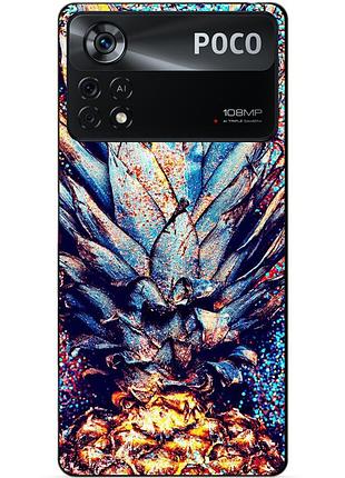 Силиконовый бампер чехол для xiaomi poco x4 pro 5g с рисунком ананас