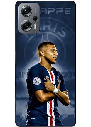 Силиконовый бампер чехол для xiaomi poco x4 gt с рисунком мбаппе psg