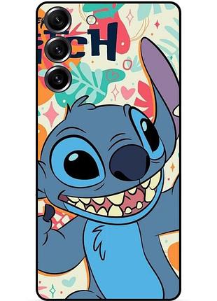 Силиконовый бампер чехол для samsung s23 plus с рисунком stitch стич