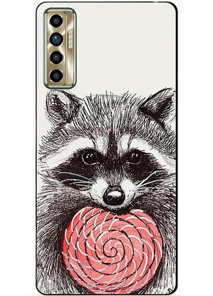 Силіконовий бампер чохол для tecno camon 17p з малюнком єнот