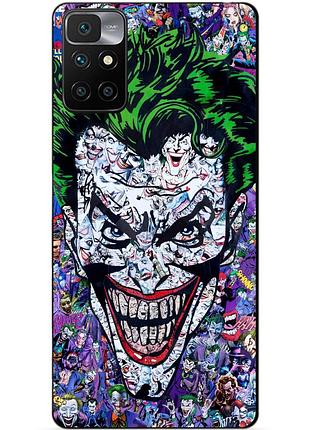 Силиконовый бампер чехол для xiaomi redmi 10 с рисунком джокер