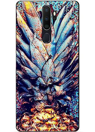 Силиконовый бампер чехол для oppo a5 2020 с рисунком ананас