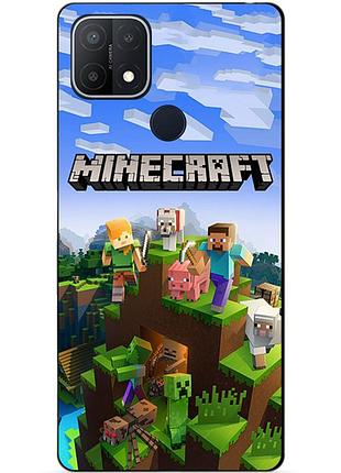 Силиконовый бампер чехол для oppo a15 a15s с рисунком minecraft