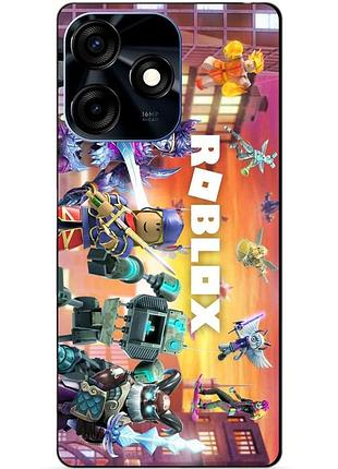 Силиконовый чехол бампер для tecno spark 10c с картинкой роблокс roblox