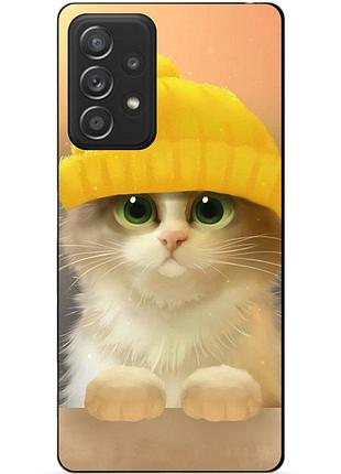 Силіконовий чохол бампер для samsung a32 з малюнком котик у шапці