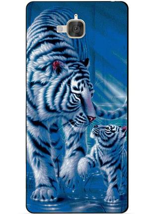 Силиконовый бампер чехол для huawei y6 pro с рисунком тигры