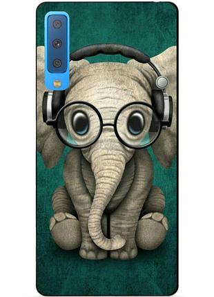 Силиконовый бампер для samsung a7 2018 galaxy a750 с рисунком слоник