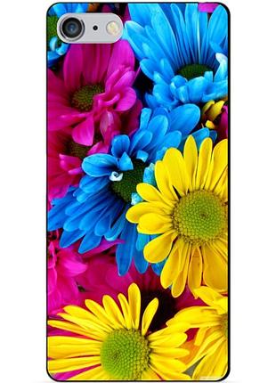 Силиконовый чехол бампер для iphone 6 plus с рисунком хризантемы цветы